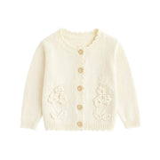Henia Girls Floral Knit Cardigan Sweater